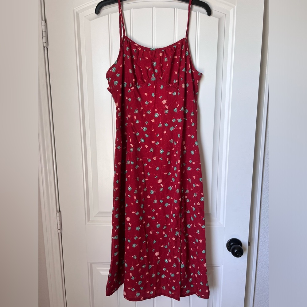 Red floral sundress